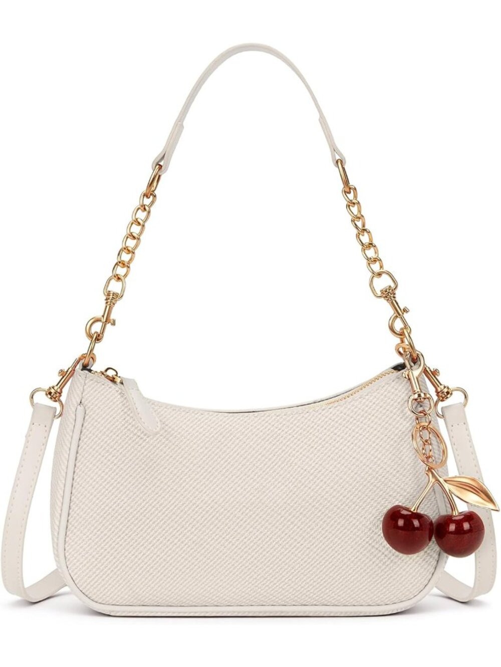 Trendy Y2K Small Shoulder Bag for Women with Cherry Pendant - Cute Daily Purse